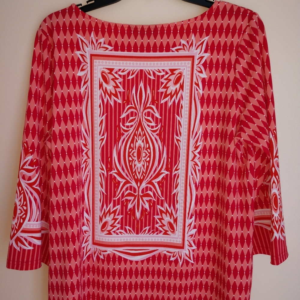 Bob Mackie pullover blouse quarter sleeves